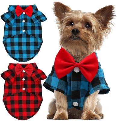 China 2022 New Support Customization xxxl Dog Plaid Shirt Pet Clothes Luxury Brand Stored Dog Clothes Large for sale