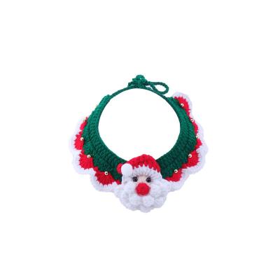 China Pet Outwear Wholesale Pet Scarf Christmas Cat Accessories Pets Handmade Wool Knitted Scarf for sale