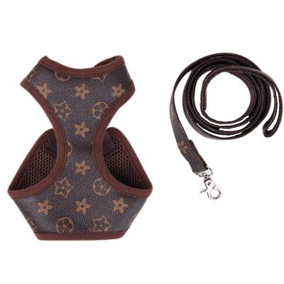 China Pet Dog Viable Back Collar Suit Dog Pull Rope Dog Walking Rope Leather Chest for sale