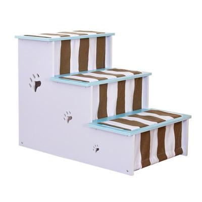 China Wholesale Morden Pet Stairs for Helping Pets on Bed Sofa Foldable Storage Dog Helper Wooden Customizable Stairs for sale