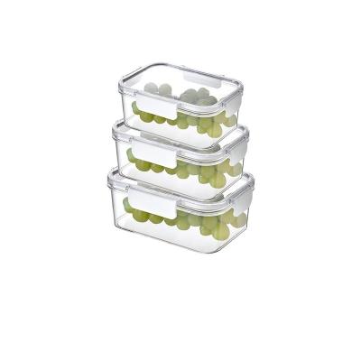 China Microwavable Refrigerator Storage Box Good Quality Lock Lid Tempered Glass Glass Food Container For Microwave for sale