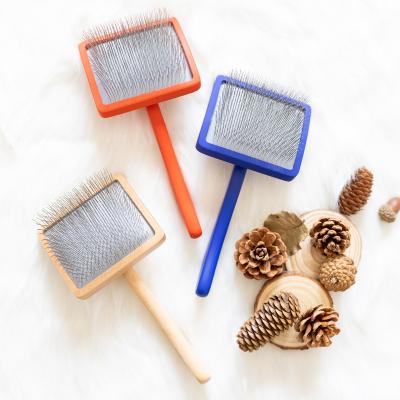 China Wholesale Viable OEM ODM Pet Wire Grooming Brush Dog Brush Metal Long Pin Slicker Brush for Medium and Large Pets for sale