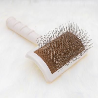 China New Arrival Stocked Custom Pet Grooming Pin Brush Long Wire Pin Dog Slicker Brush for Dog Cat Deshedding Fur for sale