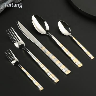 China Sustainable Stainless Steel Silver Wedding Spoon Fork Knife SS Flatware Set Stainless Steel Cutlery for sale