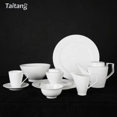 China Sustainable Hotel Restaurant Porcelain Dinnerware Sets China Ceramic Dinnerware Set for sale