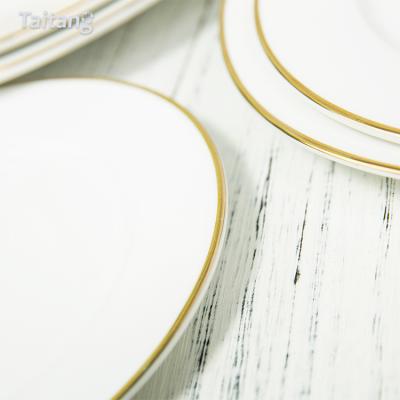 China Viable Wholesale Luxury Glazed Dinnerware Wedding Party Dish Charger Set for sale