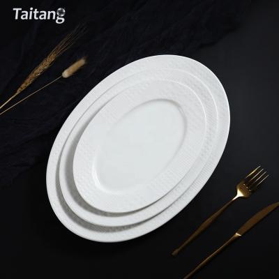 China Disposable Catering Ceramic Oval Dish 10