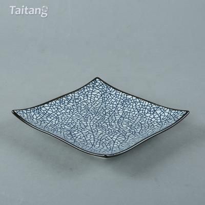 China Sustainable Japanese Restaurant Ceramic Dinnerware Square Plates Dinner Porcelain for sale