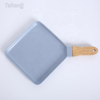 China Sustainable Colorful Ceramic Home Square Dinner Dishes Pasta Dish Plate Blue Ceramic Dinner Dish With Handle for sale