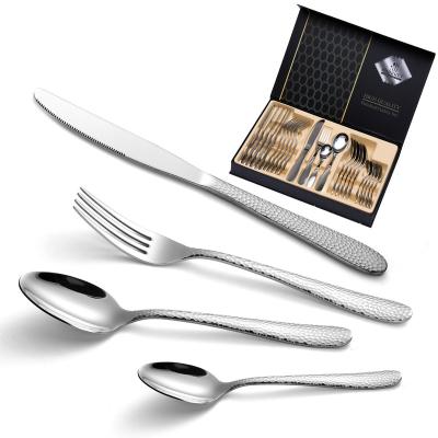 China Viable Wholesale High Quality Luxury Stainless Steel Knives, Forks and Spoons, 6 Person Dinnerware Set, 24 Piece Gift Box Packaging for sale