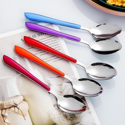 China Viable Wholesale High Quality Luxury Plastic Stainless Steel Handle Knife, Fork and Spoon Tableware Set 24 Teaspoons Gift Box Packed for sale