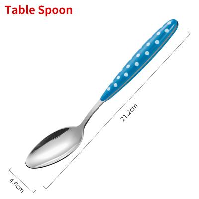 China Viable Reusable Cutlery Set Stainless Steel Knife Fork Spoon Teaspoon Chopsticks Wedding Flatware Set with Plastic Handle for sale