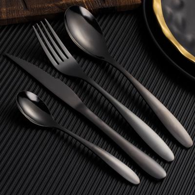 China Stainless Steel Cutlery Set Stainless Steel Cutlery Set Knife Fork Spoon Luxury High Quality Royal Luxury Vintage Wedding Gold Plated Silver Teaspoon Evening Spoon for sale