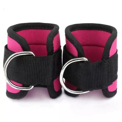 China Performance Support Wholesale Custom Adjustable Ankle Straps For Cable Machines Pink /Black Gym  Fitness Padded Ankle Strap for sale