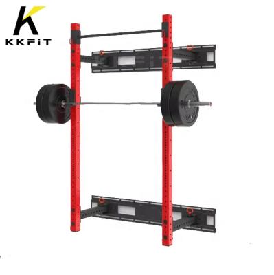 China Foldable Custom Wall Mount Foldable Squat Rack gym equipment GYM wall squat racks fit for sale