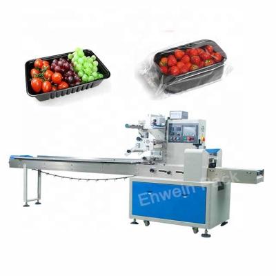 China Food Plastic Food Containers Fruit Tray Mushroom with Tray Flow Packing Machine for sale