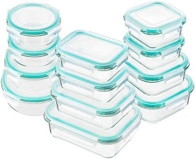 China Kitchen Tableware Storage Box Microwave Glass Food Container High Borosilicate Glass Food Safe Storage Container for sale