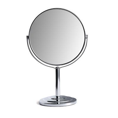 China Double Metal Makeup Mirror Professional Standing Side Table Vanity Lighted Cosmetic Mirror for sale