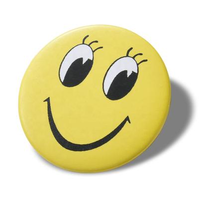 China 2d OEM ODM Plastic Badge Logo Tinplate Badge Round Cute Custom Smile Face With Safety Pin for sale