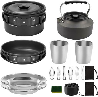 China Stored portable camping cookware set single outdoor instant noodle stove multi-person cookware for sale