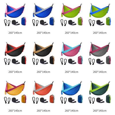 China Direct Selling Convenient Outdoor Camping Factory Single Hanging Chair Parachute Cloth 260*140 Hammock for sale