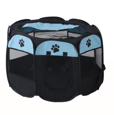 China Outdoor Breathable Pet Tent Cat Litter Delivery Room Cat Kennel Summer Bag Carrier Foldable Octagonal Pet Barrier for sale