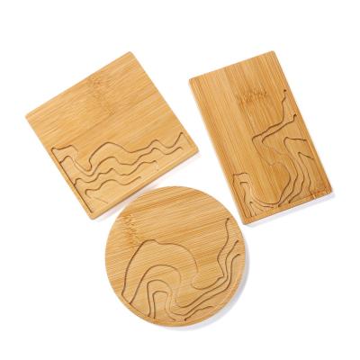 China Japanese Style Natural Decoration Sustainable Hot-selling Bamboo Coaster Mold Can Be Used For Tea Cups for sale