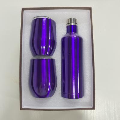 China Sustainable Outdoor Sports Vacuum Stainless Steel Red Wine Coke Bottle 500ML Double Set Egg Cup for sale