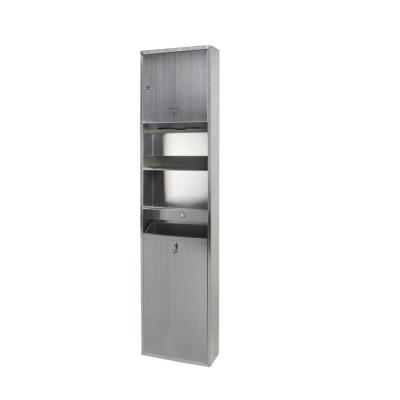 China Traditional Wall Mounted Stainless Steel Paper Towel Dispenser And Waste Bin for sale