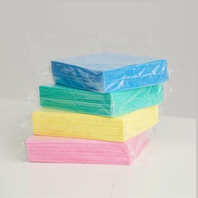 China Stocked Dyed Non Woven Fabrics Towels Reusable Thick Towels Kitchen Dish Cloth Mesh for sale