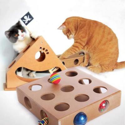 China Sustainable Wooden Material Pirate Ship Cat Pet Interactive Amusement Toy for sale