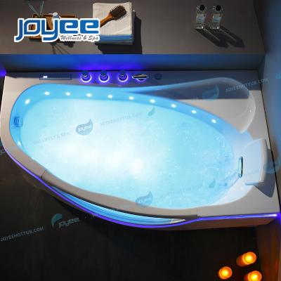 China JOYEE Home Free Hotel Relax Leisure Led Romantic Simple Glass Whirlpool Bathtub Mini Bathtub Grooming Spas Glass Door for sale