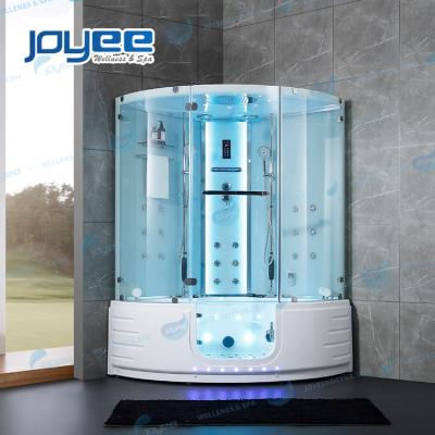 China JOYEE Factory Wholesale Modern Bathroom Tempered Glass Steam Shower Room Walk-in Wet Steam Bath With Massage Whirlpool Bathtub for sale