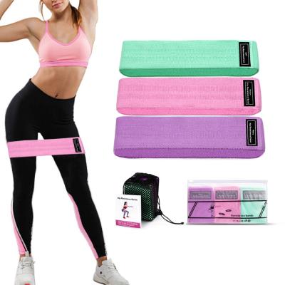 China Adjustable Elasticity Anti-Slip Washable Long Resistance Bands Heavy Duty Cloth Gym Tape Home for sale