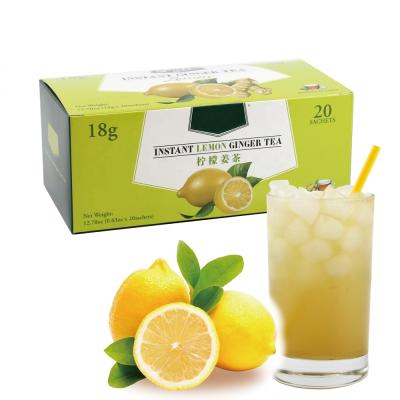 China Tea Drinks Instant Lemon Ginger Drink, OEM 18gx20'sx40boxes/ctn, Ginger Tea with Lemon 1982 for sale