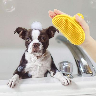 China Viable Soft Pet Hair Remover Comb And Dog Massage Brush Dog Washing Comb for sale