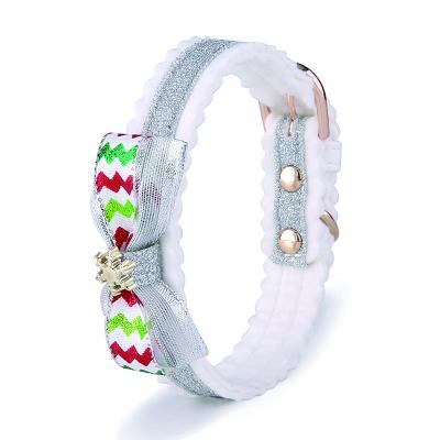 China Christmas Decorative Shining Dog Collars Viable Snowflake Adjustable Shape Collars For Cat Puppy Collar for sale