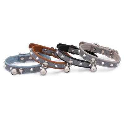 China Best Viable Selling Four New Colors Pet Supplies Rivet Light Up Collars With Bell For Pet for sale