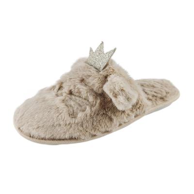 China Fashion Trend Winter Kids Flurry Women Slippers Cute Kids Faux Fur Slippers Slippers for sale