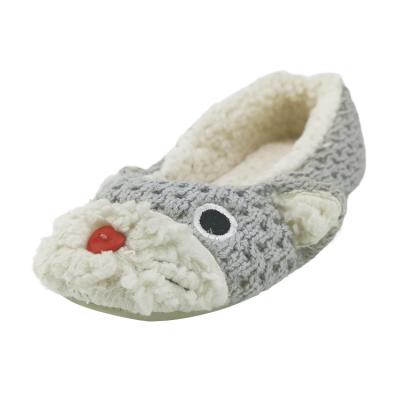 China Indoor Flat Knitted Superior Women Knit Slippers Warm Home Slipper For Lady for sale