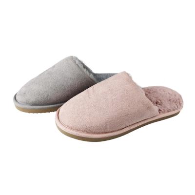 China Fashion Trend Winter Slippers Women's Home Couples Flat Warm Plush Shoes Suede Home Slipper for sale