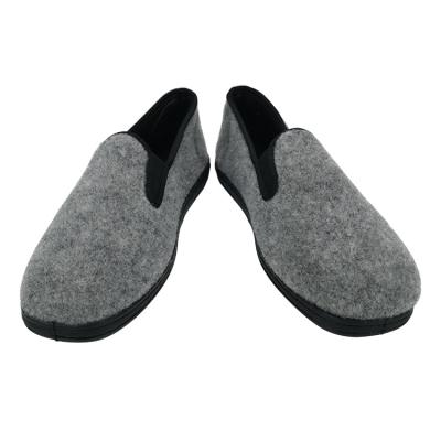 China Anti-slip Classic Style Wool Felt Top Winter Mens Indoor Slipper Home Shoes for sale