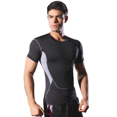 China Wholesale Men's Quick Dry Breathable Tight Fitness Shirt Half Sleeve Short Sleeve Running T-shirt Summer Sports Workout T-shirt for sale