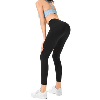 China New Arrival Breathable Yarn Women's Stitching High Waist Lift Hip Fitness Line Up Breathable Four Way Stretch Gym Legging Yoga Pants for sale