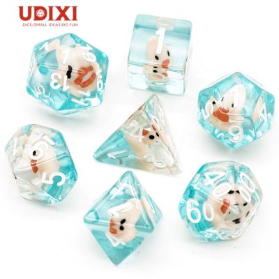 China Custom Resin Duck RPG DND Dice Die For Board Or Card Games Role Playing Die Set for sale