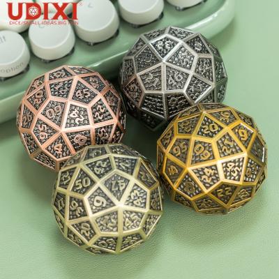 China Metal Plated D60 60 Antique Metal Sides Spherical Dies Board Games or Card Games Dies Dies Wholesale Casinos High Quality for sale