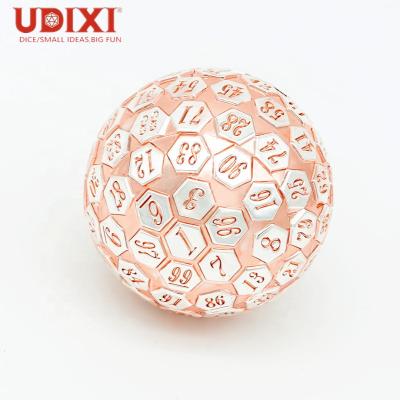 China Metal Udixi two color spherical D100 100 sides metal dice casino dice for sale