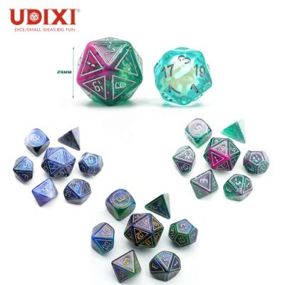 China Polyhedral Resin Frame Glitter Resin Dies for DND RPG MTG and for Board or Card Games Dungeons and Dragons Dies High Quality Set for sale