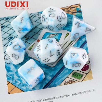 China Polyhedral Resin Bluestone Model Resin Dies Set for DND RPG or Card Games Dungeons and Dragons Die Cut Set for sale