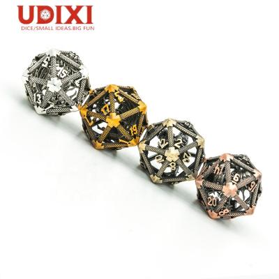 China Udixi hollow metal D20 d&d 20 sided dice for dungeons and dragons RPG dice for sale